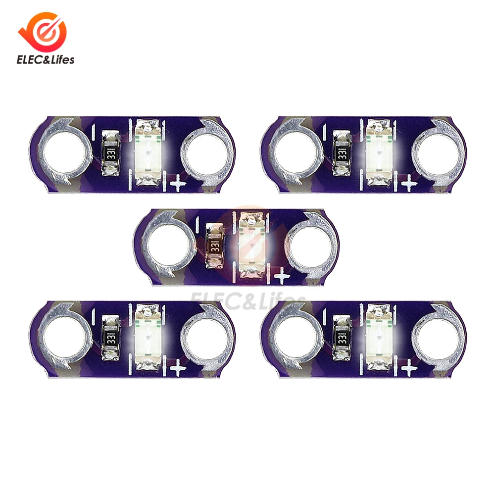 5 шт. мини LilyPad SMD светодиодный модуль красный/синий/зеленый/желтый/модуль белых