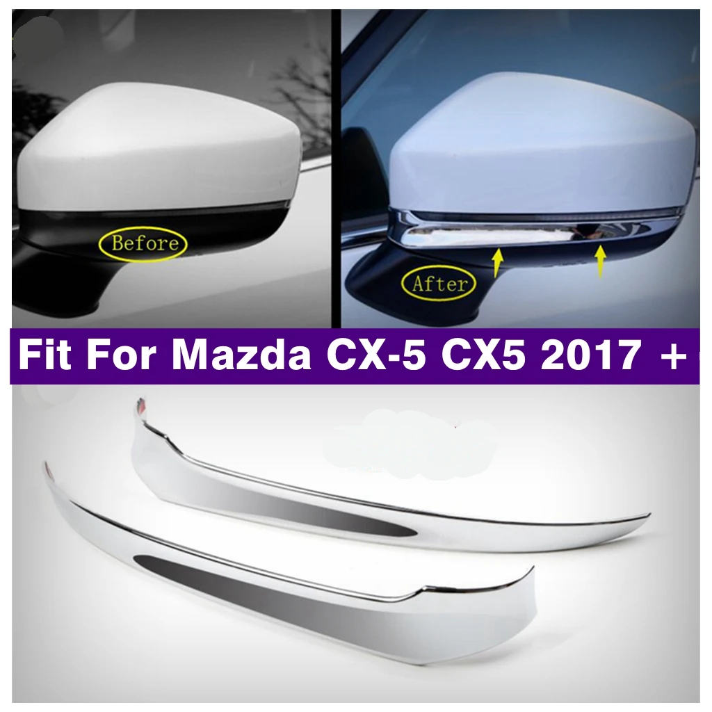 

Exterior Kit Door Rearview Mirror Anti-rub Rubbing Stripes Cover Trim Fit For Mazda CX-5 CX5 2017 - 2022 Chrome Accessories