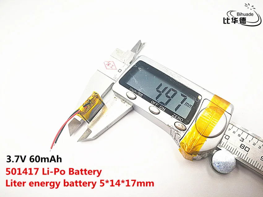 Liter energy battery Good Qulity 3.7V 60mAH 501417 Polymer lithium ion / Li-ion for TOY POWER BANK GPS mp3 mp4 | Электроника