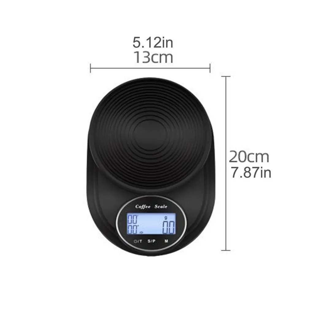 

3kg/0.1g Portable Coffee Scale USB Plug-in Food Kitchen Electronic Scale LCD Touch Screen Accurate Measurement without Battery