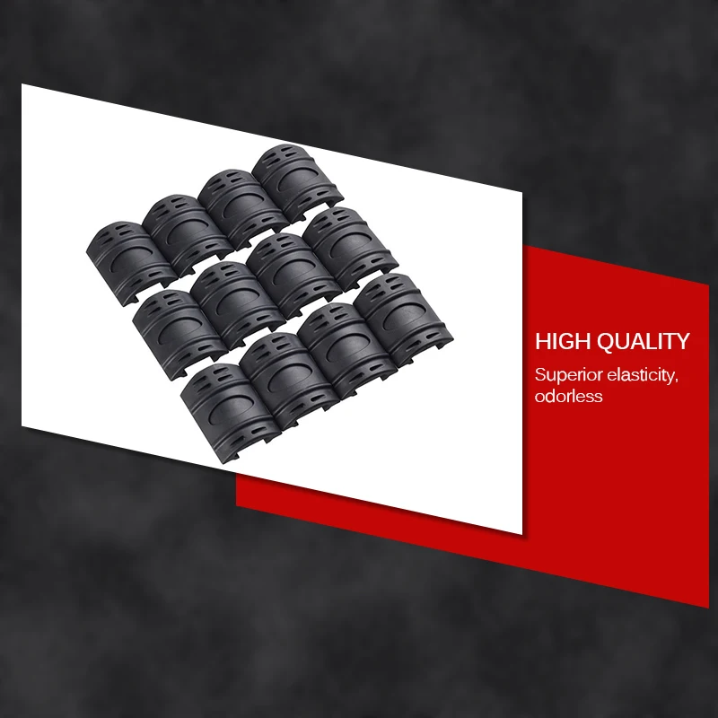 

12pcs/Set Handguard Panel Ribbed Picatinny Weaver Rail Covers For Handguard Quad Rail Hunting Picatinny Rail Protector Cover Up