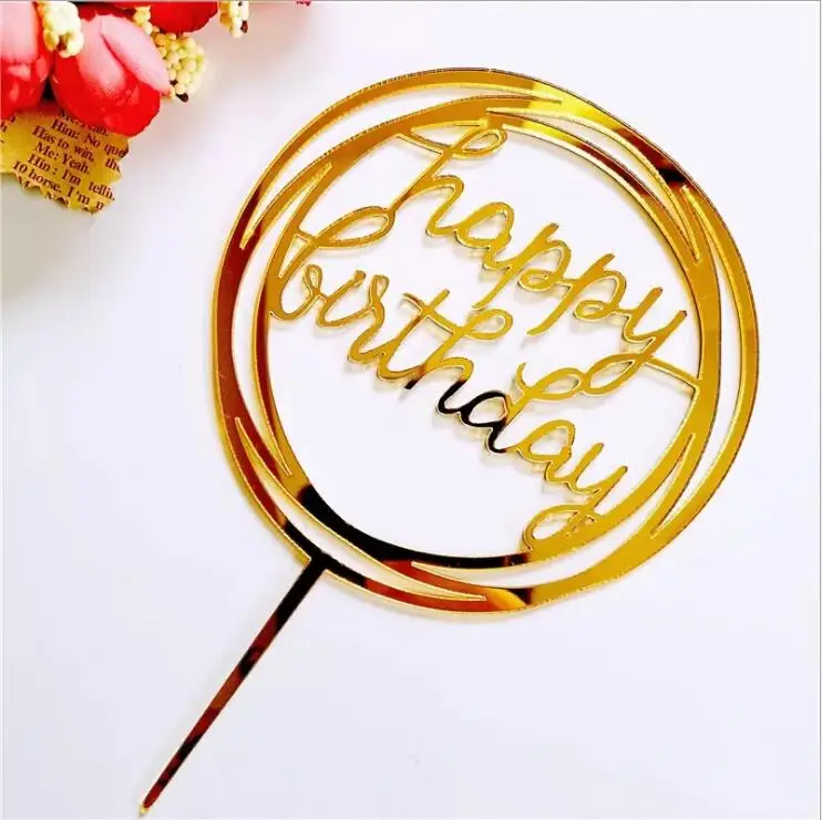 

Cake Topper Happy Birthday Party Supplies Cupcake Topper Birthday Party Decorations Kids Baby Shower Happy Birthday Cake Toppers