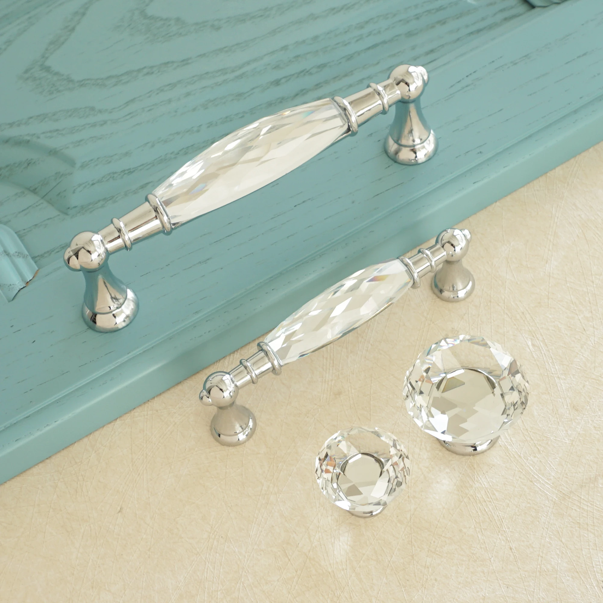 3 75 &quot5&quot с украшением в виде кристаллов Стекло ручки шкафа комод ящиков Ручки