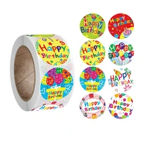 50100500pcs bag children birthday party gift wrapping stickers round happy birthday decoration stickers