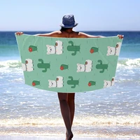 animal printed beach towel outdoor portable quick drying bath towel travel sunscreen shawl swim pool lounge chair cover blanket