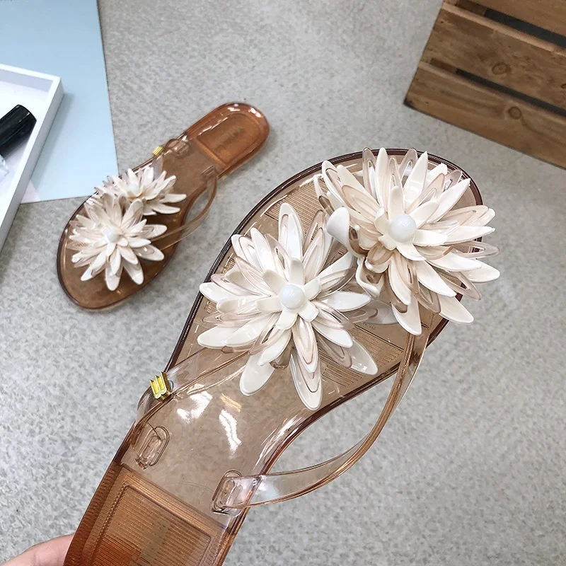 Летние модные шикарные женские пляжные шлепанцы с открытым носком и цветным