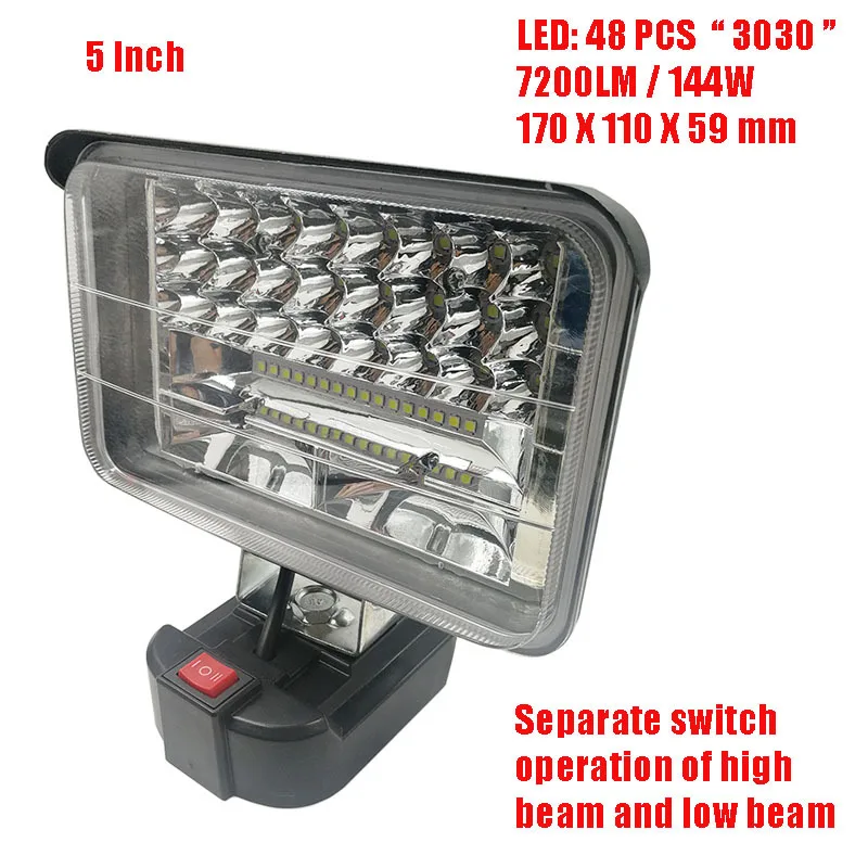 3/4/5/7inch Cordless LED Spotlight For Makita 18V Working Light Lamp Li-ion Battery Supply USB Outdoor Emergency Lighting | Автомобили и