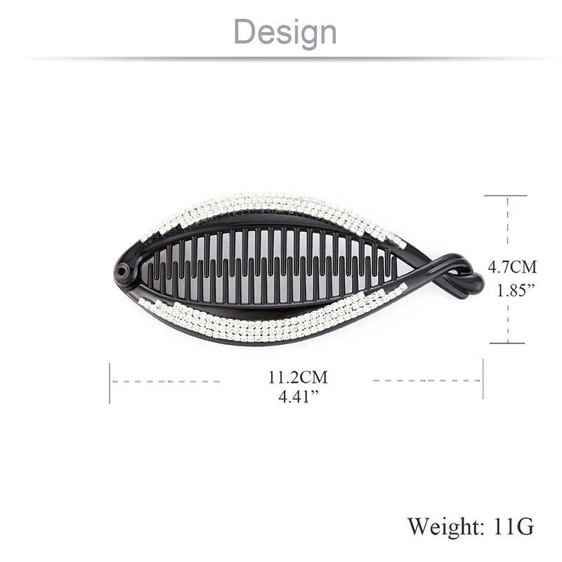 Женские заколки-когти в форме рыбы стразы модные заколки для волос