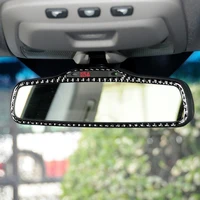 frame trim anti scratch double sided paste carbon fiber interior rearview mirror frame trim sticker for volvo xc90 2003 2014