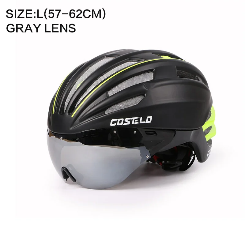 Costelo велосипедный шлем 4 цвета MTB дорожный велосипедный шлем скоростной Airo RS Ciclismo очки горные супер цена - Цвет: GREEN  L GRAY LEN