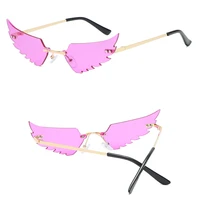 2020 new fashion feather luxury hiking sunglasses alloy fire flame sunglasses uv 400 outdoor rimless narrow retro eye glasses