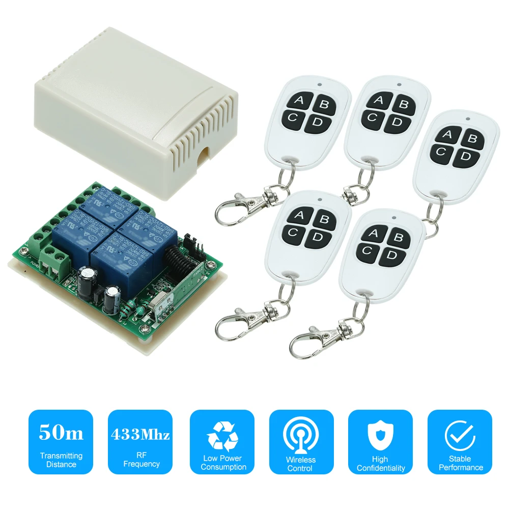 Универсальный реле 433 МГц 12 В постоянного тока беспроводной Радиочастотный пульт
