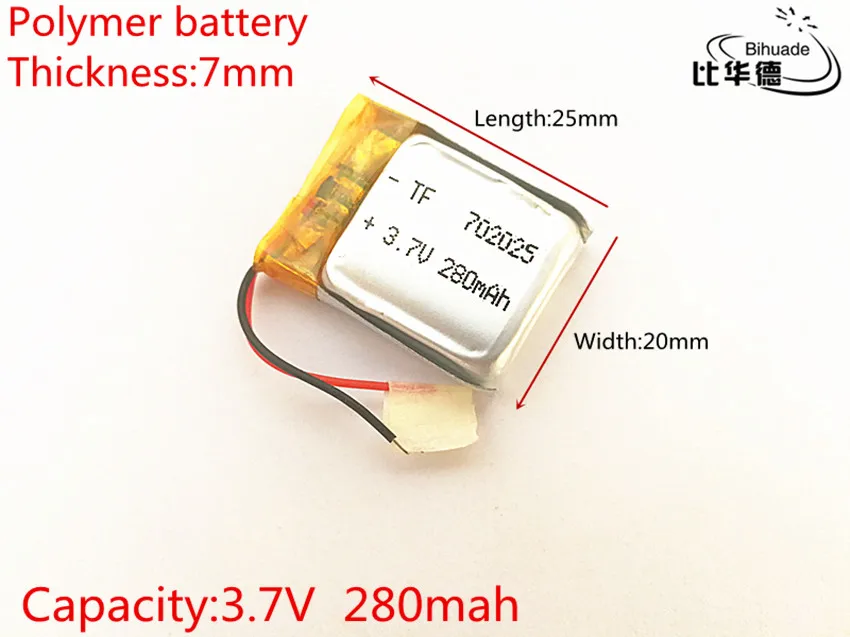 3 7 В полимерная литиевая батарея 702025 MP3 Bluetooth гарнитура беспроводная мышь 280