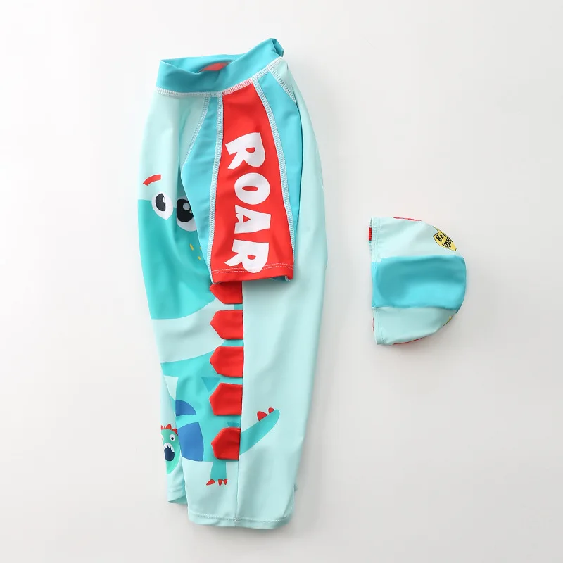 

Children's Swimsuit Boys 2020 Dinosaur UV Baby Bathing Suit Boy Kids One Piece Swimming Suit Toddler Boy Swimsuits with Cap New