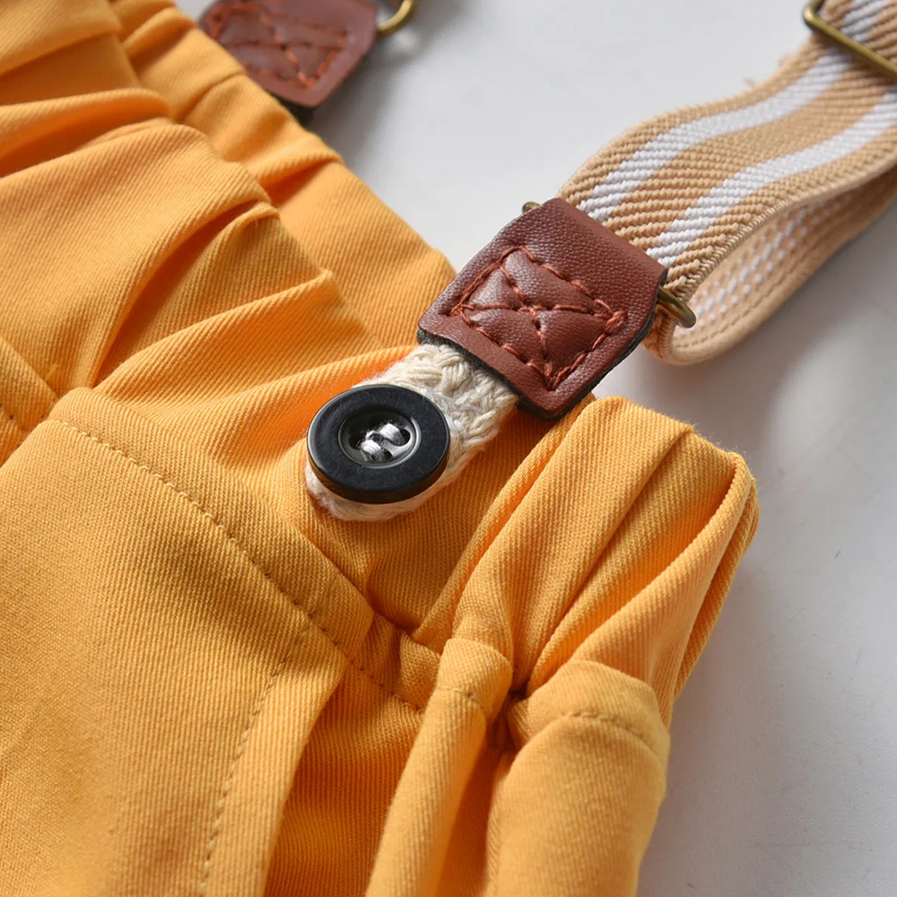 

Baby Boy Gentleman Clothing Sets Infants Newborn Boy Clothes Shorts Sleeve Tops+Overalls 2PCS Outfits Summer Bebes Clothing