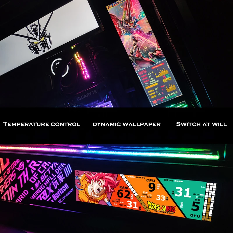 DIY Computer Secondary Screen Display For PC Hardware Temp. AIDA64/ IPS 2K 4K Touch Monitoring Control Or Live Dynamic Wallpaper |