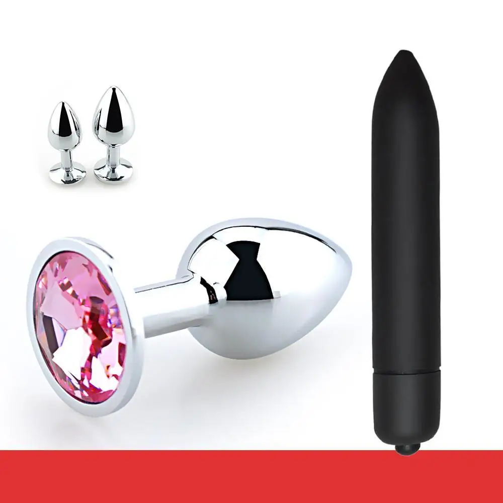 Анальная пробка из нержавеющей стали вибратор-пуля интимные товары анальная с