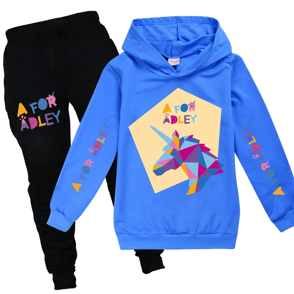 New Cartoon A for Adley Clothes Kids Spring Autumn Hoodie Sweater+trousers 2pcs Suit Baby Girl Clothing Sets Boys Sportsuits