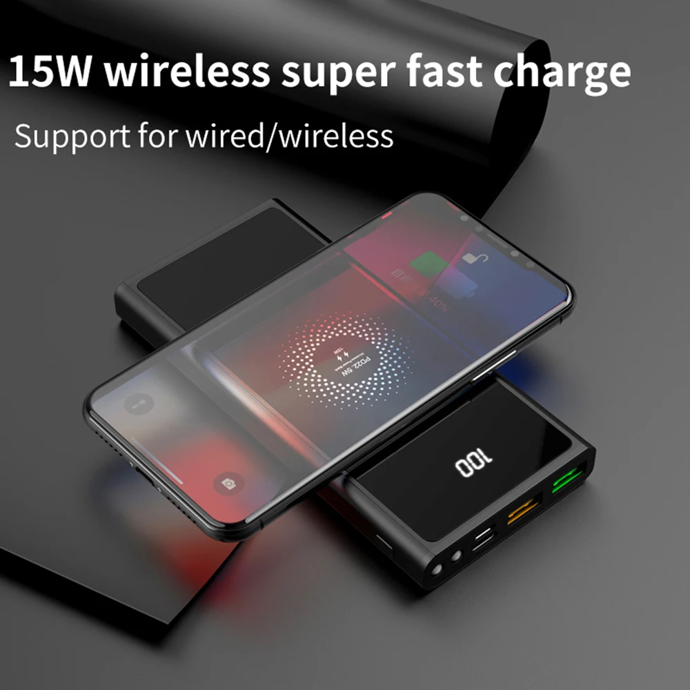 FLOVEME Power Bank 20000mAh QC4.0  22.5W For iPhone12 Type C PD3.0 18W PoverBank For xiaomi  3A Fast Wireless Charger Powerbank