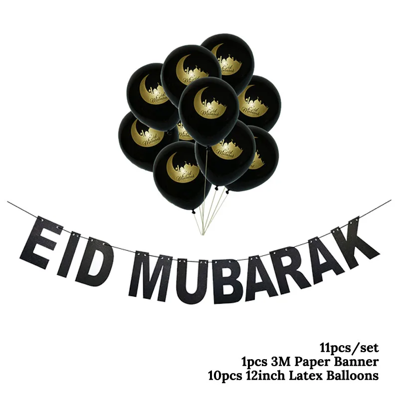 

Eid Mubarak Gold BalloonsPaper Banner Eid Mubarak Decoration Party Supplies Home Decoration Islam Element Balloon