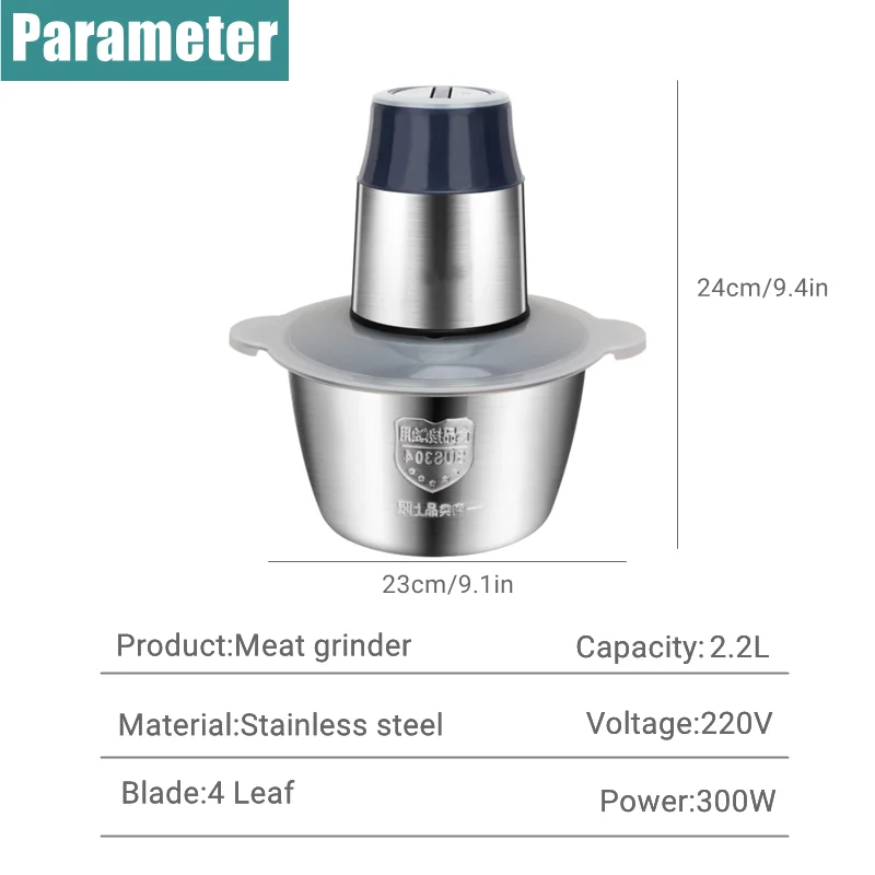 electric chopper 2 speed 300w stainless steel meat grinder automatic mincing machine household food processor kitchen applianc free global shipping