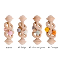 baby rattle wooden toys hand teething bells soothe baby nursing accessories montessori toys shower gift baby ring rattles toys
