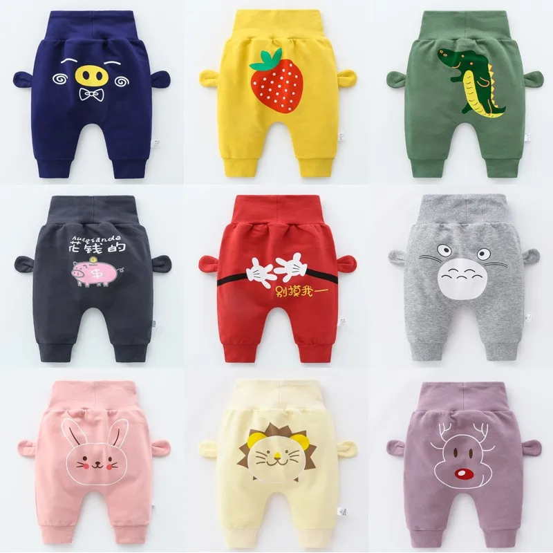 Одежда для новорожденных штаны шаровары с рисунком высокой талией маленьких