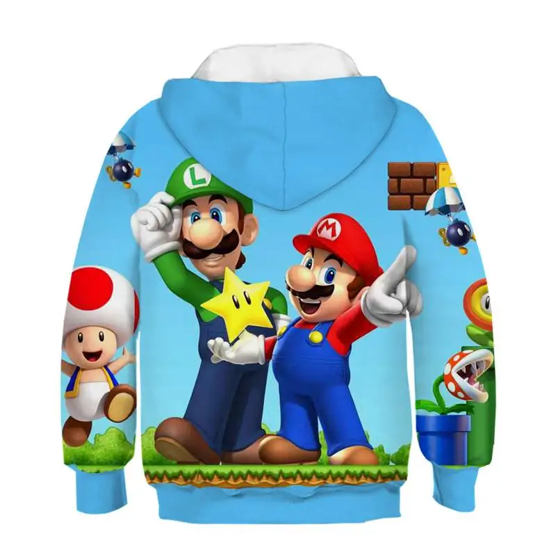 Игровая приставка super Mario bros. Детская толстовка с капюшоном и 3D-принтом; модная детская толстовка