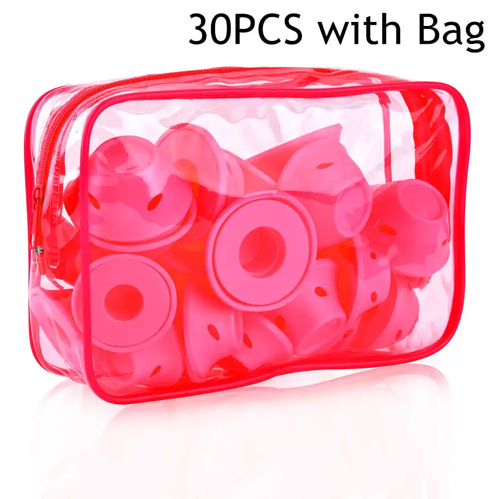 30PCS 10/30 шт. силиконовых кейсов для волос бигуди мягкий резиновый Магические бигуди для волос инструмент для укладки волос сна бигуди инструменты для завивки прическа - Цвет: 30PCS