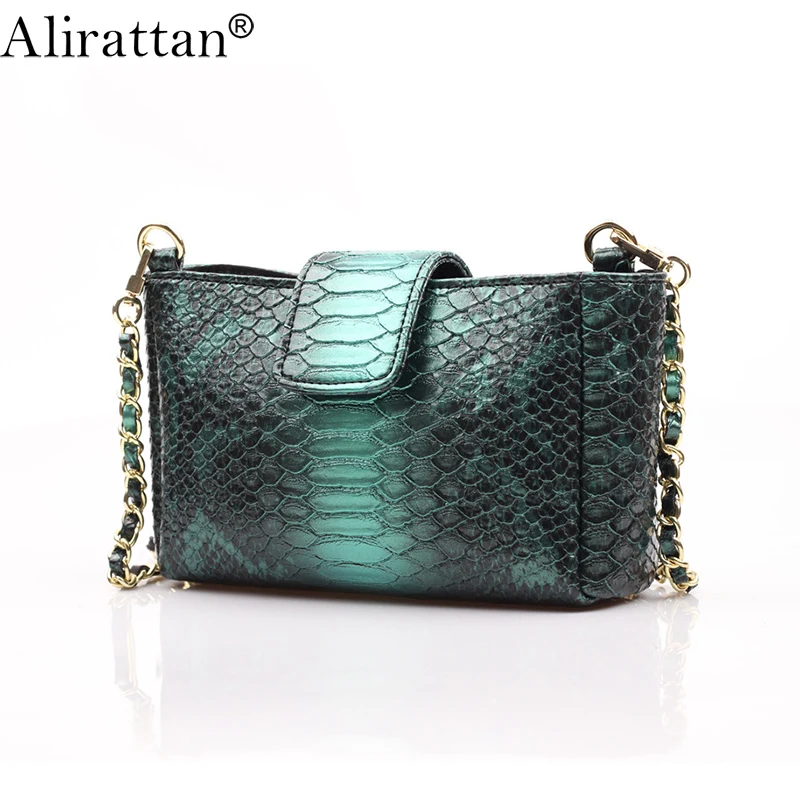 

Alirattan Customize Design Snake Pattern Fashion Shoulder PU Bags Tote Hot Sale Women Handbag Trendy Bag