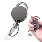 Походный Телескопический брелок для ключей с защитой от потери, держатель катушки, зажим для ремня из проволоки, уличный выдвижной брелок для ключей с возвратом