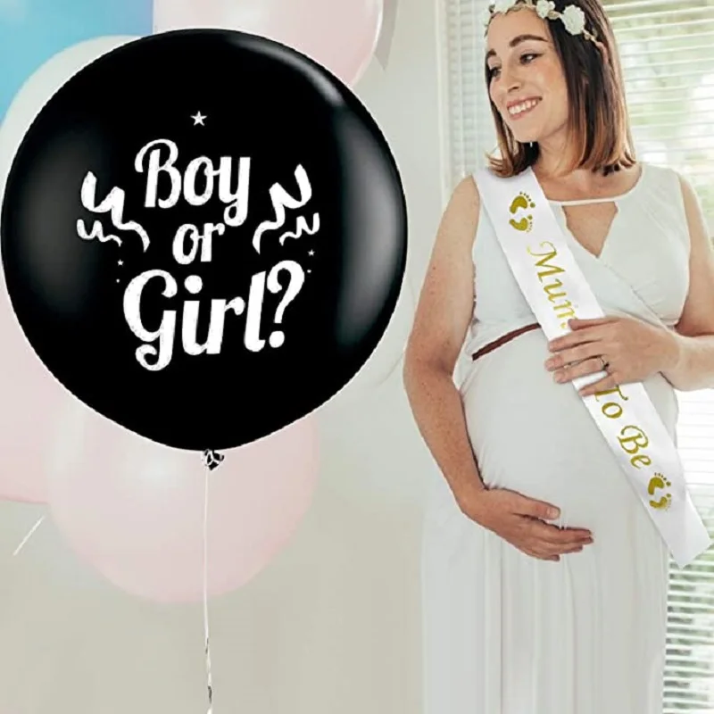 

Baby Gender Reveal 36 inch Balloon with Pink and Blue Confetti,Huge Balloon Boy or Girl,Decoration Kit,Surprise Party,Pregnant