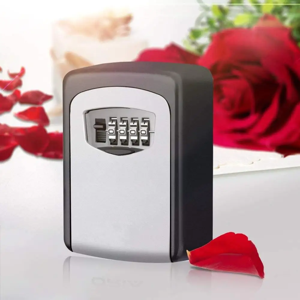 

Key Safe Wall Box Weatherproof 4 Digit Combination Keys Storage Lock Boxes Indoor Outdoor Password Locks Hidden Keys Storage Box