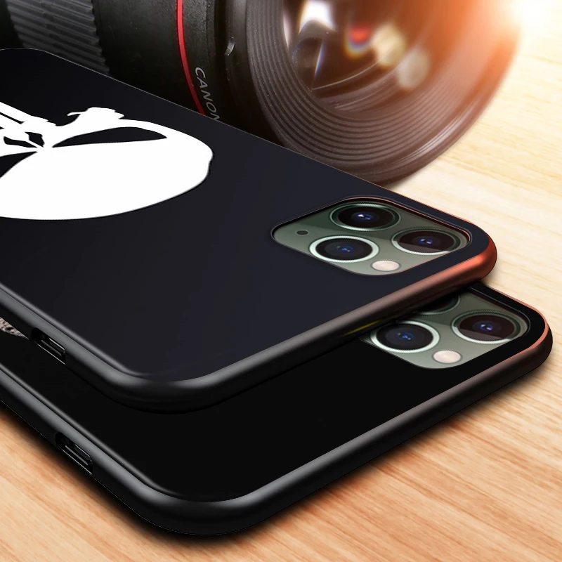 

Marvel The Punisher for Apple iPhone 12 Mini 11 XS Pro Max X XR 8 7 6 6S Plus SE 5 5S Black Phone Case