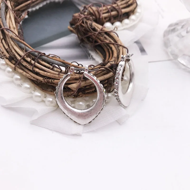 Стразы серьга геометрической формы женский подарок для вечеринки жемчужный