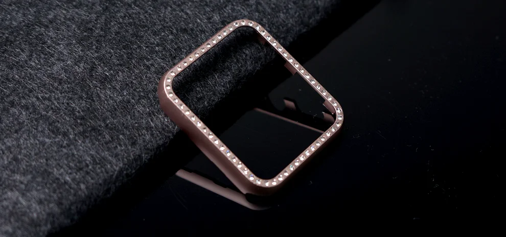 Чехол-бампер с алмазами для Apple watch чехол для Apple watch 5 4 44 мм 40 мм металлический защитный чехол iWatch 3 2 1 42 мм 38 мм аксессуары 44
