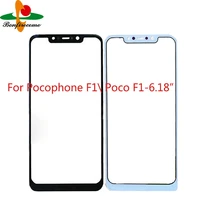 10pcslot for xiaomi pocophone f1 poco f1m1805e10a lcd front touch screen glass outer lens replacement