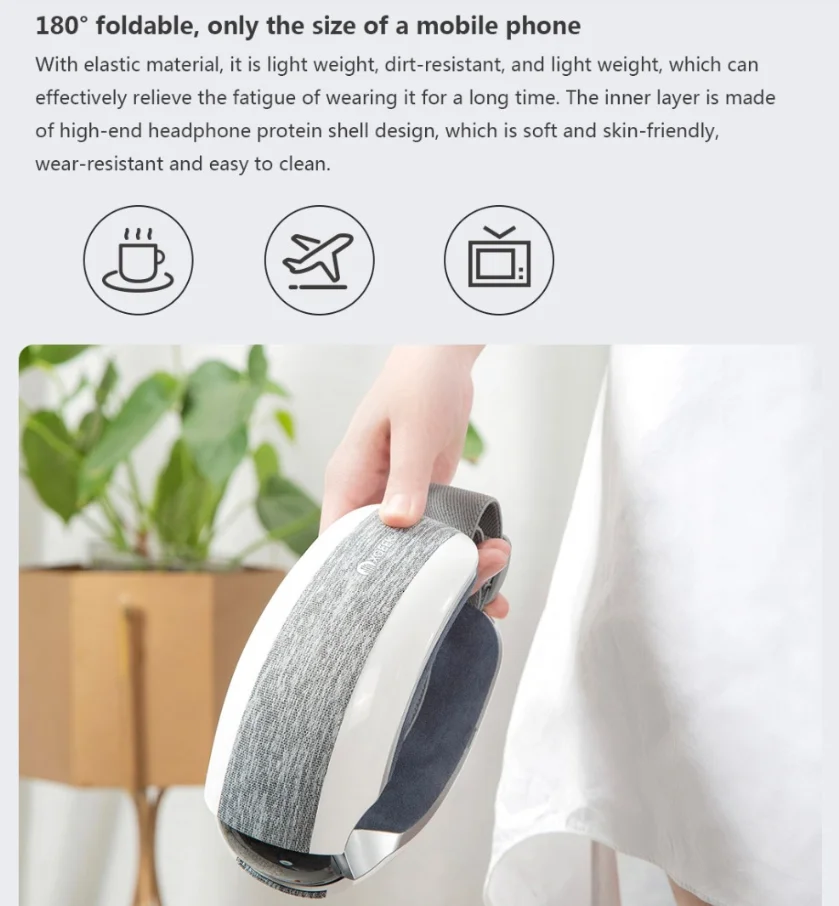 買取 Xiaomi Xgeek E6スマートアイケアマッサージbluetooth音楽40度温湿布4モードプレス折りたたみアイマッサージリラックス