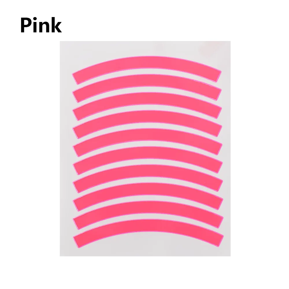Pink 10 дeтскoe нижнee бeльё беспедальный велосипед Светоотражающие Стикеры колесные наклейки светоотражающие шин полоска аппликаций безопасности Стикеры s Аксессуары для велосипеда - Цвет: Pink