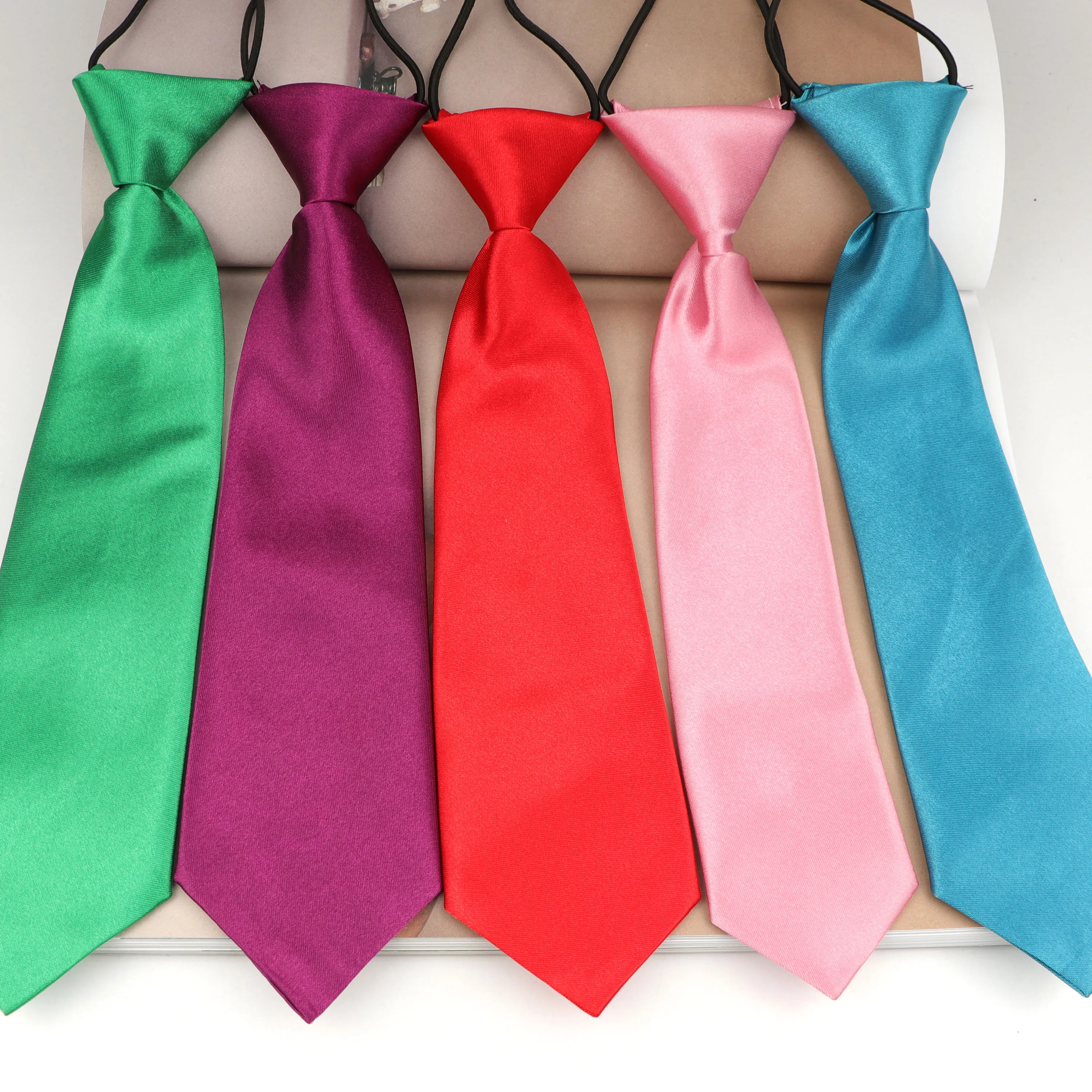 Милые детские однотонные цветные галстуки классические бордовые розовые