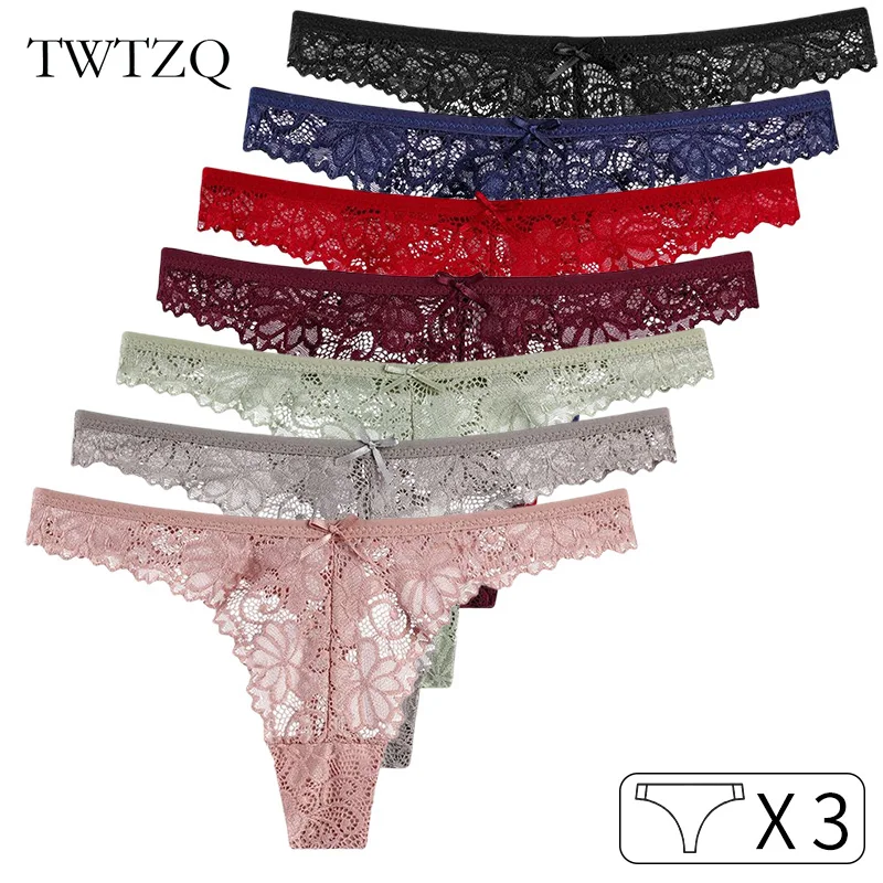 

3Pcs Seamless G String Briefs Lace Sexy Panties Women Thong for Girls Underwear Ladies Fitness Yoga T Back Underpants