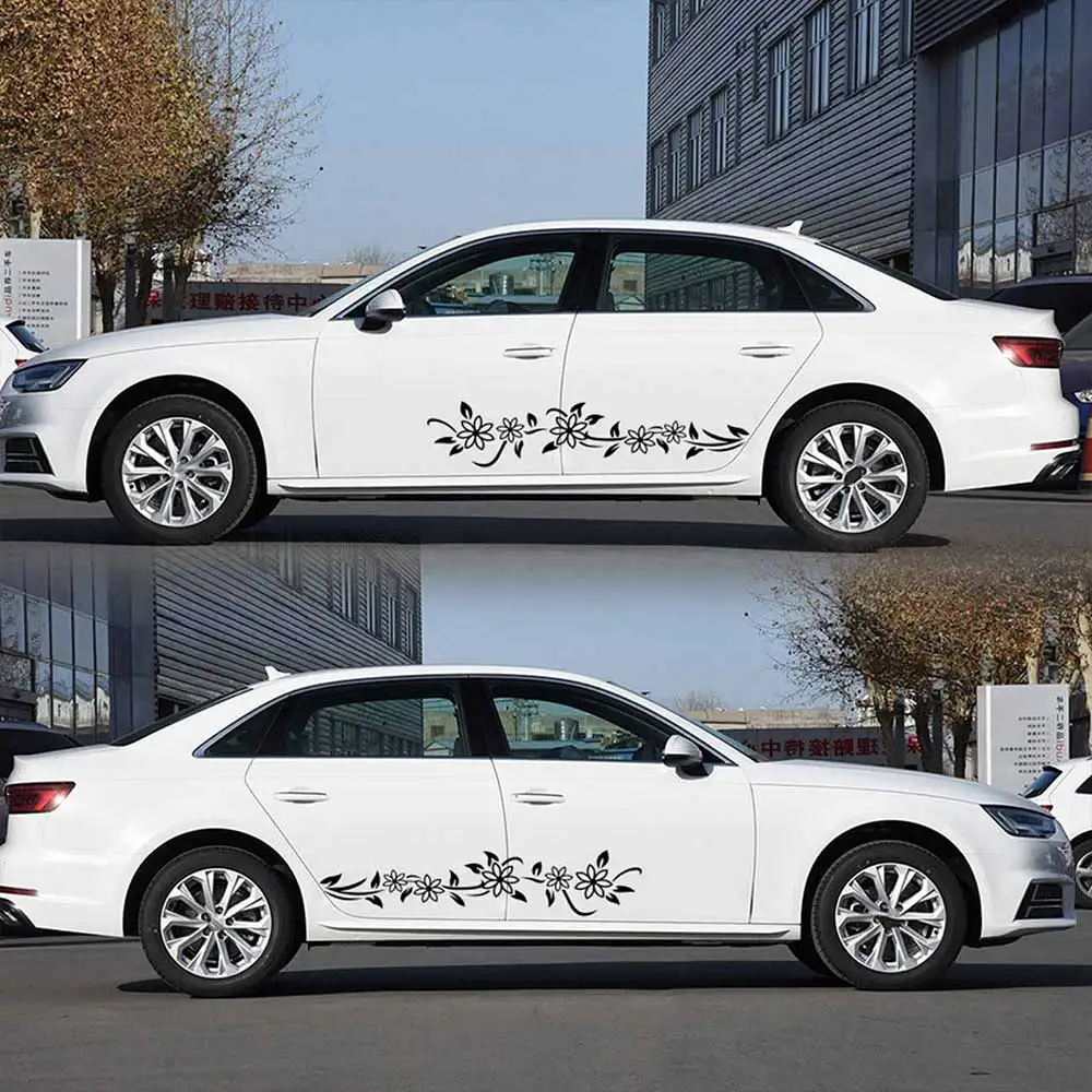 

2 pcs Vehicle Body Modification Waistline Sticker Car Body Racing Side Door Long Stripe Stickers Auto Vinyl Decal Stickers