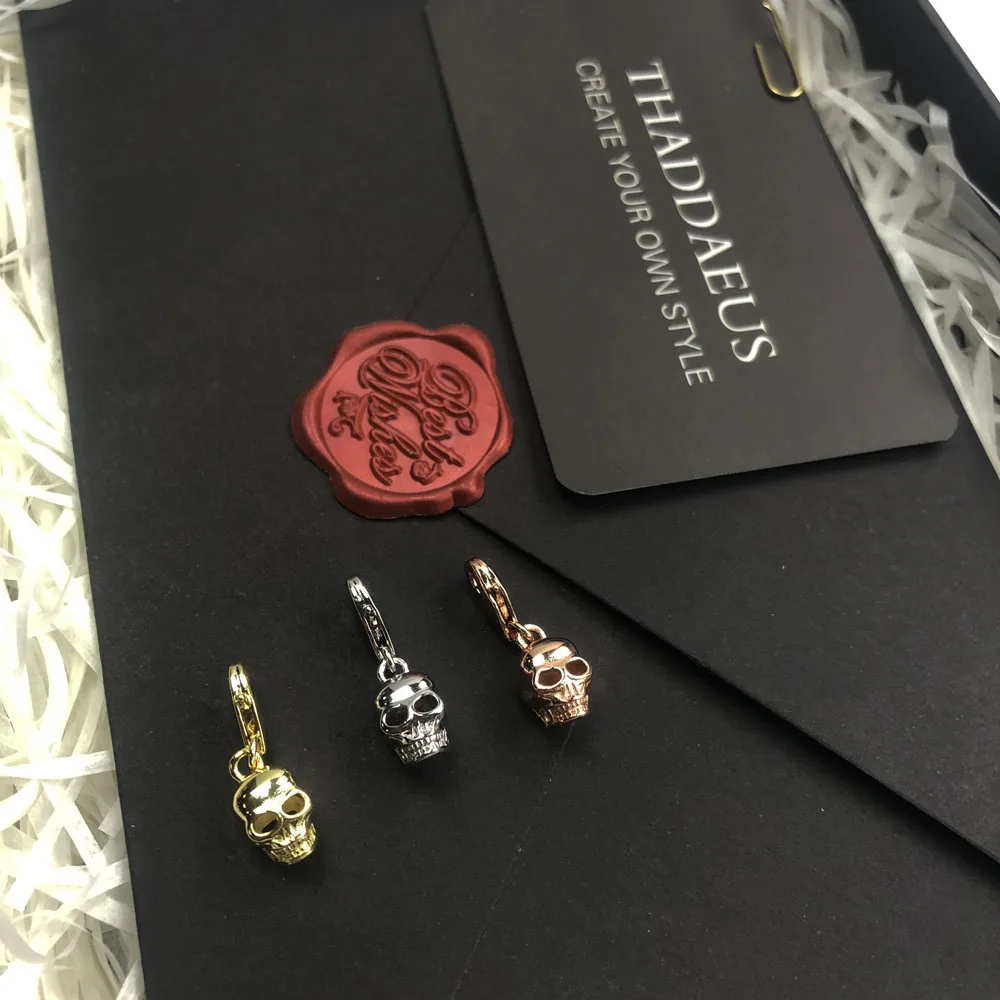 Подвеска в виде черепа из стерлингового серебра 925 пробы трех цветов женская и