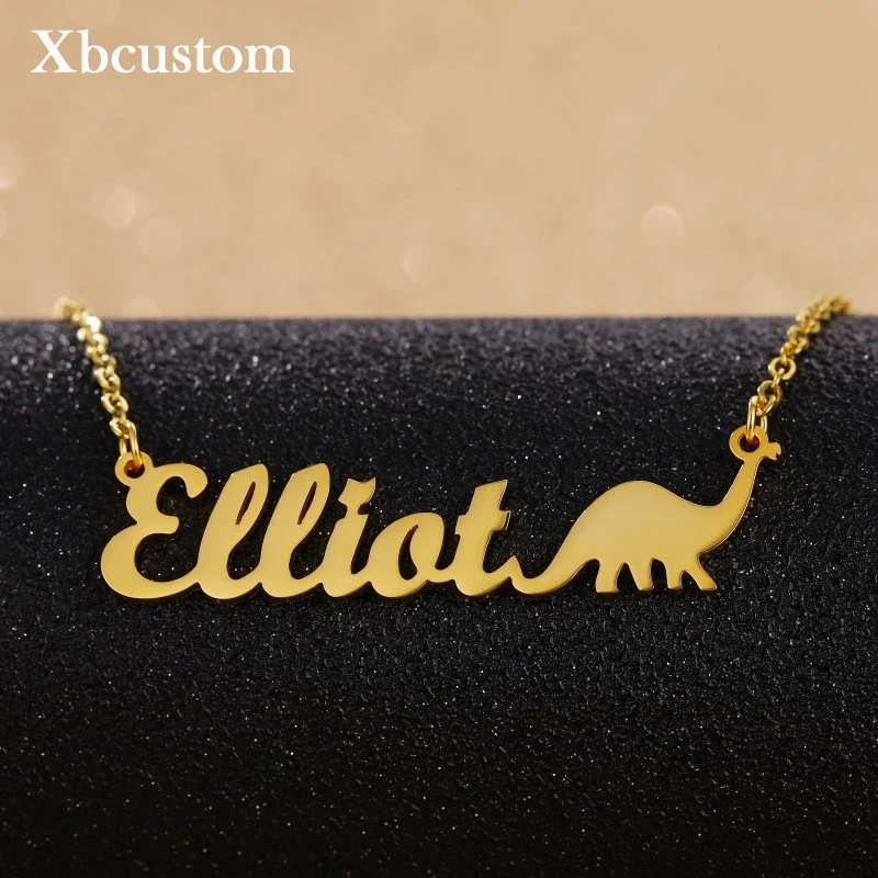 Индивидуальное ожерелье с именем звено из нержавеющей стали кулон в виде