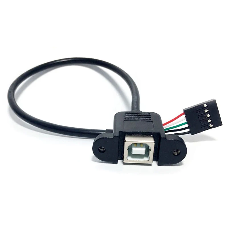 

30cm USB B Female Panel Mount To 5 Pin Motherboard Printer Cable