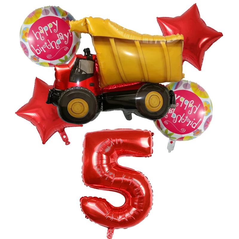 

6pcs Blaze And The Monster Machines Foil Ballon Happy Birthday Party Decoration Ball Boy Gift Tank Bus Fire Car Holiday Balloons