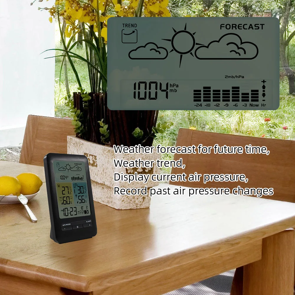 thermometer hygrometer room digital meter wireless electronic alarm clock wall table barometer forecast weather station tools free global shipping