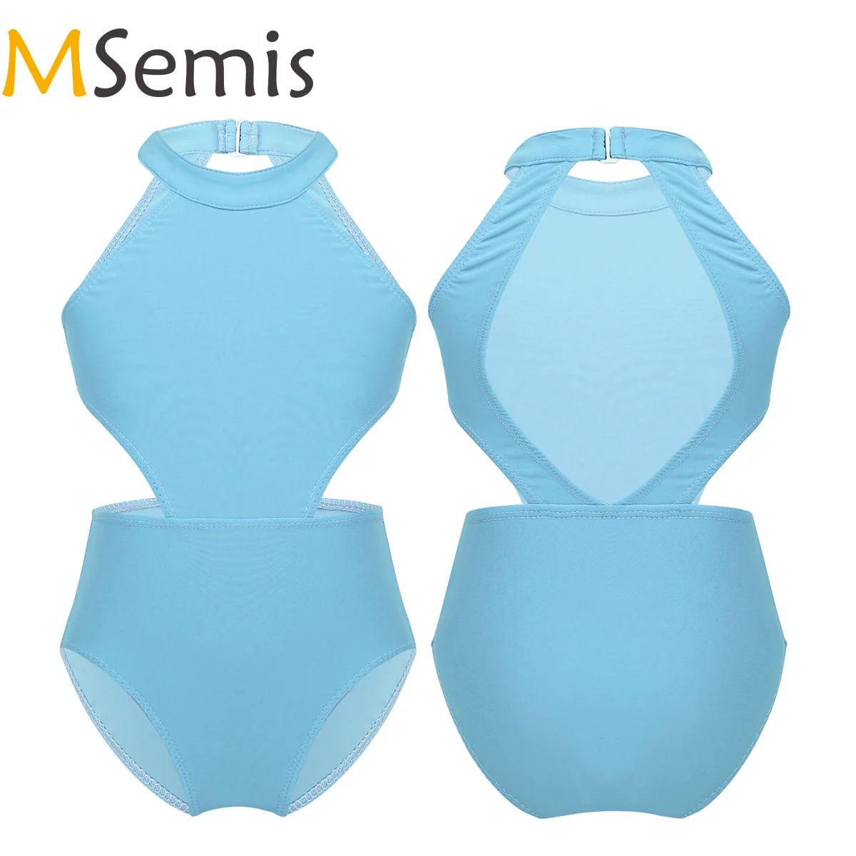 

Girls Halter Hollow Waist Ballet Leotards Dancewear Kids Gymnastics Leotard Bodysuit Child Practice Stage Performance Costumes