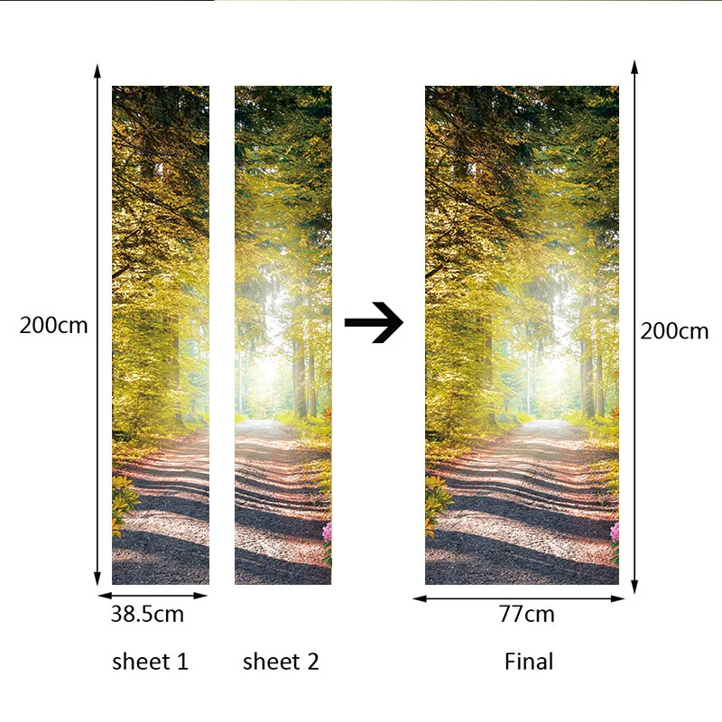 Осенняя наклейка на дверь постер настенная Фреска искусство спальни