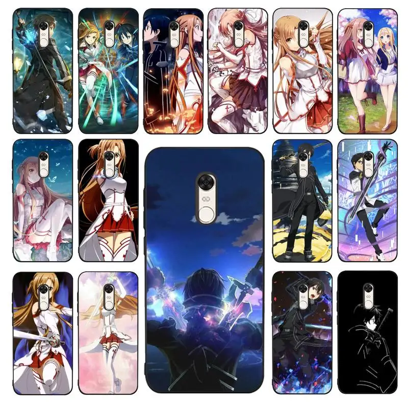 

MaiYaCa Sword Art Online Phone Case for Redmi 5 6 7 8 9 A 5plus K20 4X 6 cover